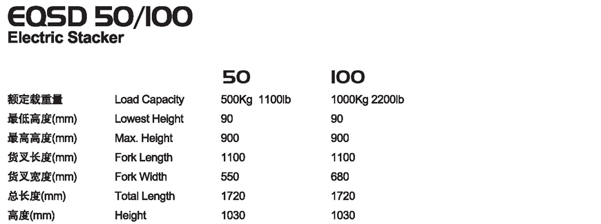 半電動(dòng)堆高車(chē) EQSD 50/100