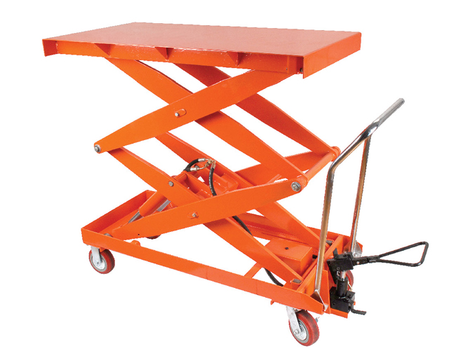 雙剪式分體式雙油缸腳踏下荷結(jié)構(gòu)平臺(tái)車